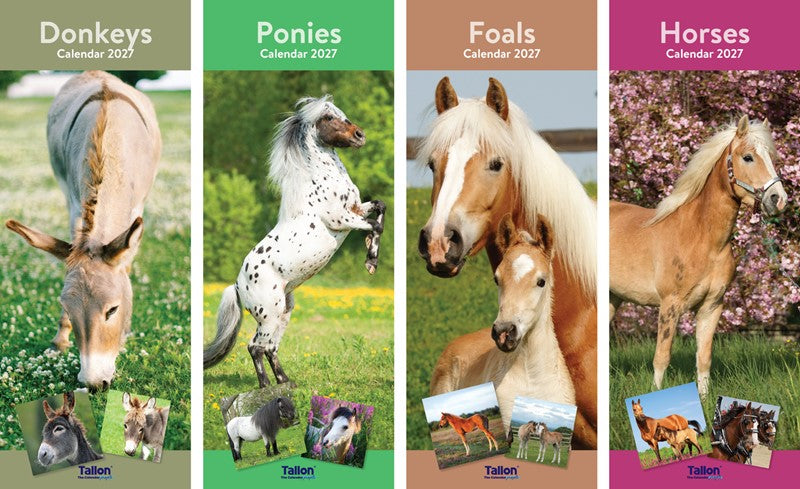 Calendar Super Slim Donkey, Horse & Pony 2027 24pk