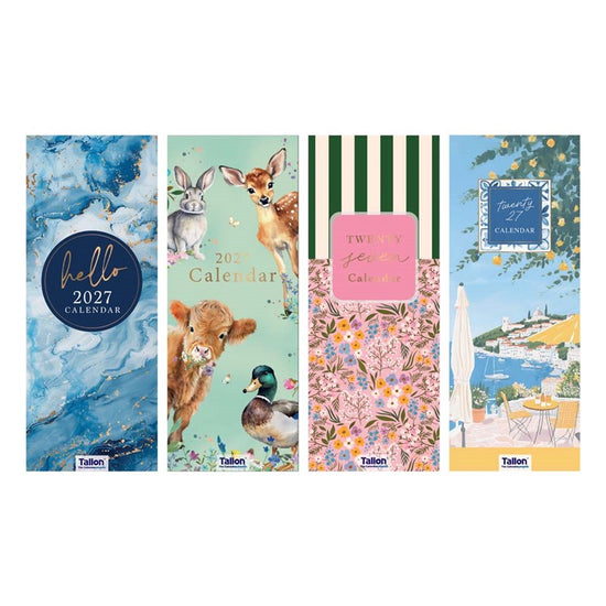 Calendar Super Slim Mixed Illustrative 2027 24pk