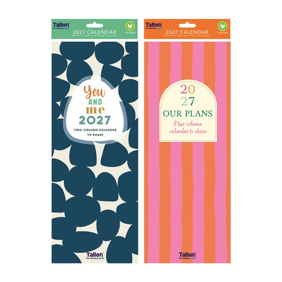 Calendar Super Slim Two Column 2027 24pk