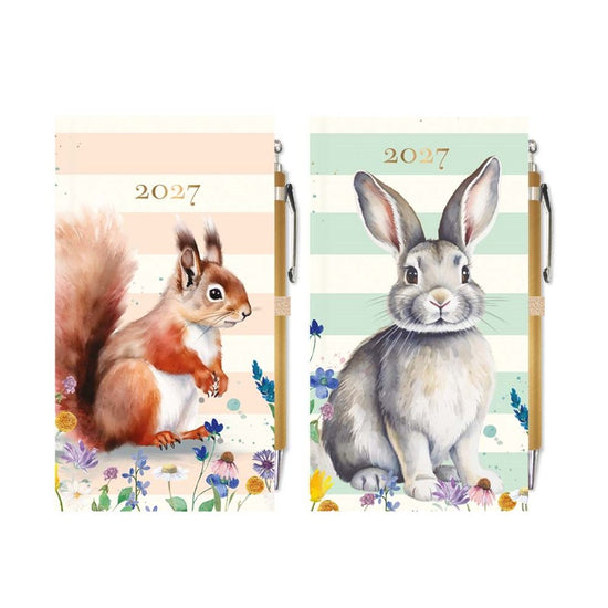 Diary Slim WTV W/Pen Animals 2027 12pk