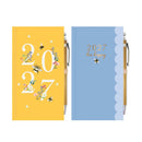 Diary Slim WTV W/Pen Bee Floral 2027 12pk