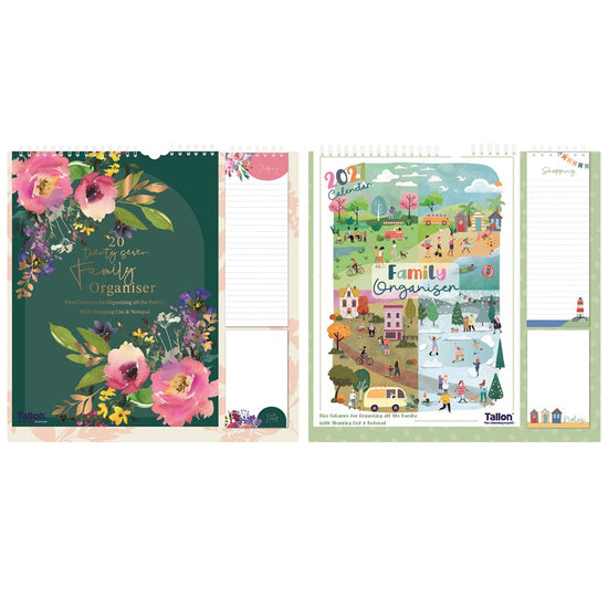 Calendar Organiser Flowers & Town Scene 2027 6pk
