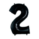 Black 34-inch Anagram foil balloon in the shape of the number 2, perfect for celebrations and decorations.