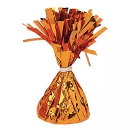 Orange 6oz Foil Tassel Balloon Weight