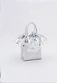 Mini Gift Bag Balloon Weight Silver