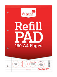 Refill Pad A4 Red Ruled 160 Pages 6pk