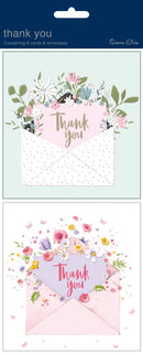 Simon Elvin Thank You Card Twin Pack Floral 6pk