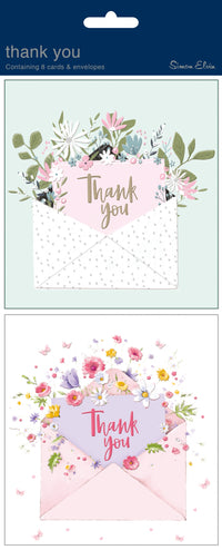 Simon Elvin Thank You Card Twin Pack Floral 6pk