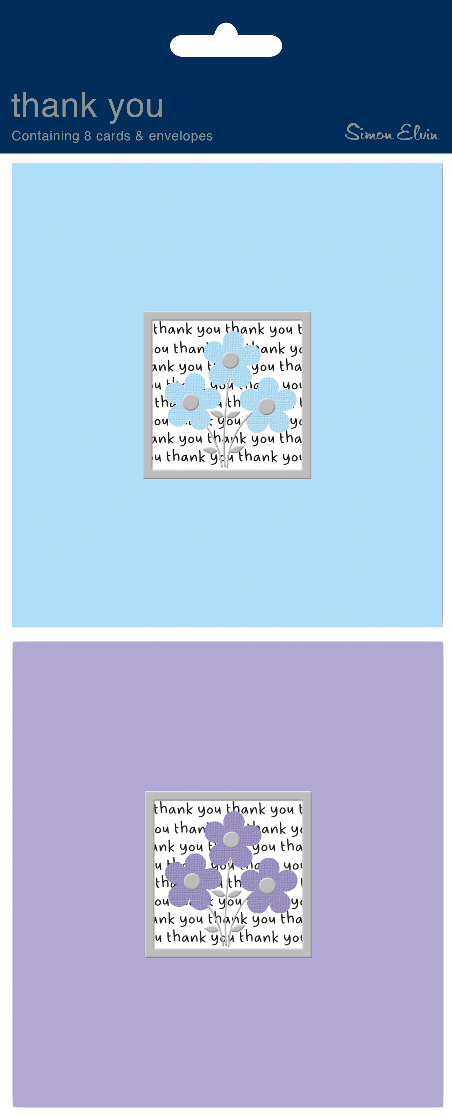 Simon Elvin Thank You Card Twin Pack Flowers 6pk