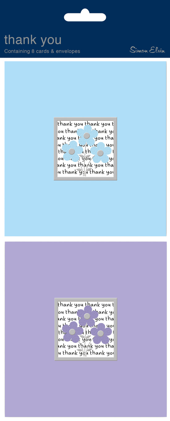 Simon Elvin Thank You Card Twin Pack Flowers 6pk