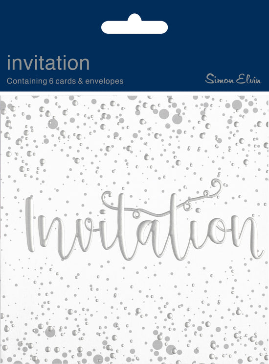 Simon Elvin Invitation Open Silver/White 6pk