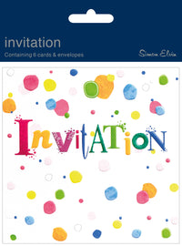 Simon Elvin Invitation Colourful Dots 6pk