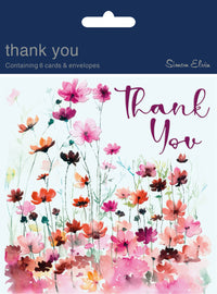 Simon Elvin Thank You Card Floral 6pk