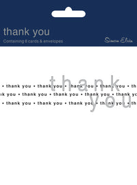 Simon Elvin Thank You Card Text 6pk