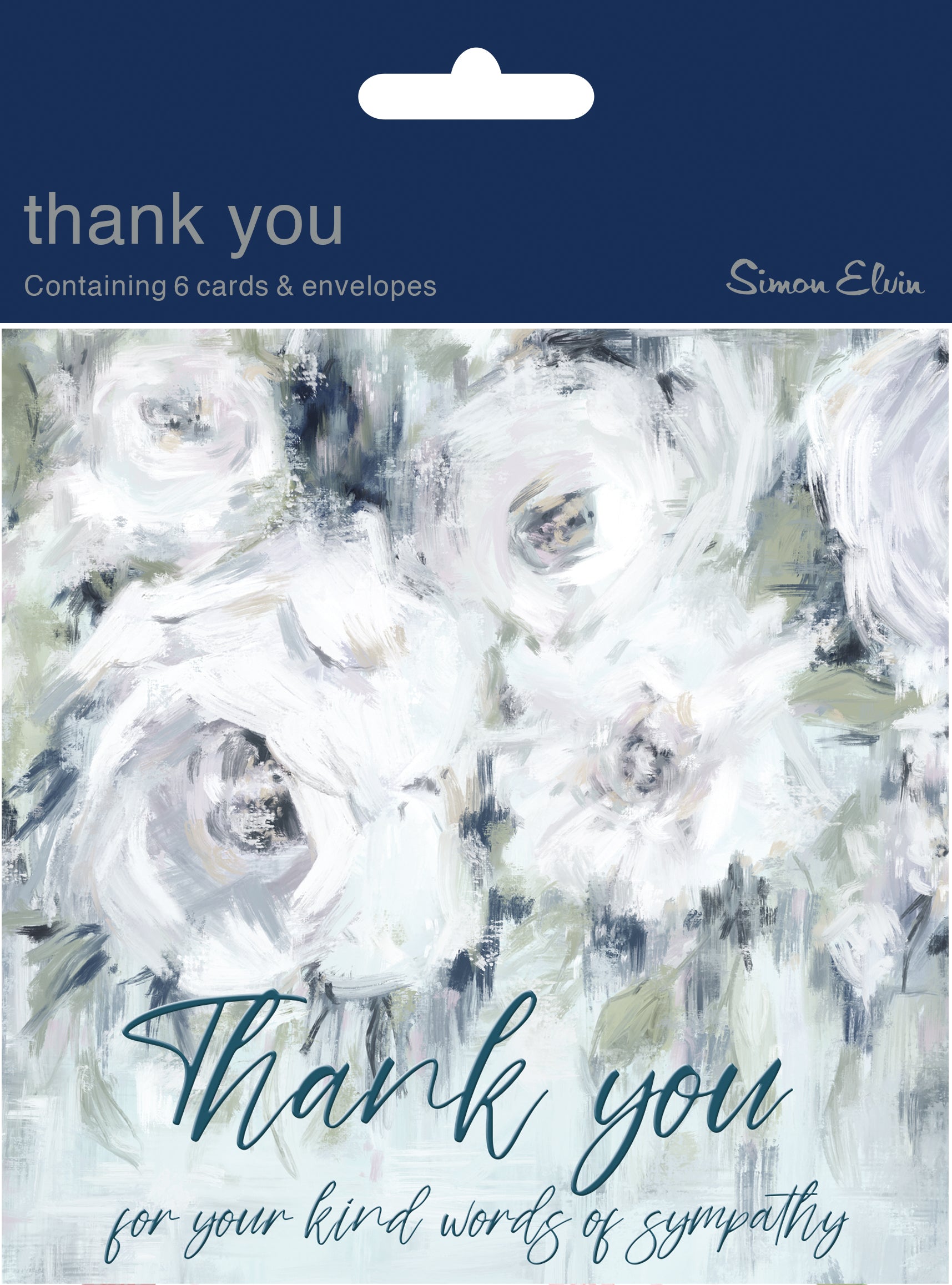 Simon Elvin Thank You Sympathy Cards Floral 6pk