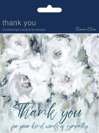 Simon Elvin Thank You Sympathy Cards Floral 6pk