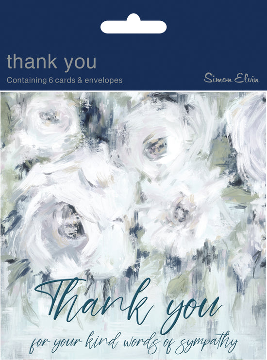 Simon Elvin Thank You Sympathy Cards Floral 6pk