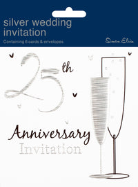 Simon Elvin Invitation Silver Anniversary 6pk