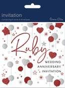 Simon Elvin Invitation Ruby Anniversary 6pk
