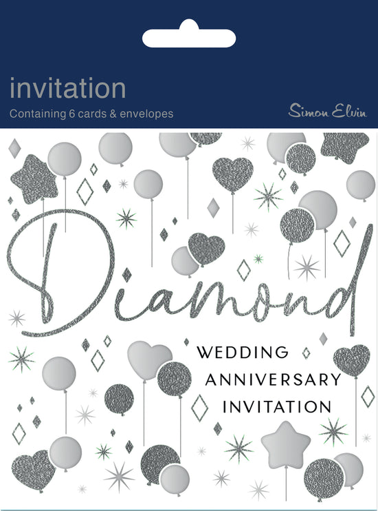 Simon Elvin Invitation Diamond Anniversary 6pk