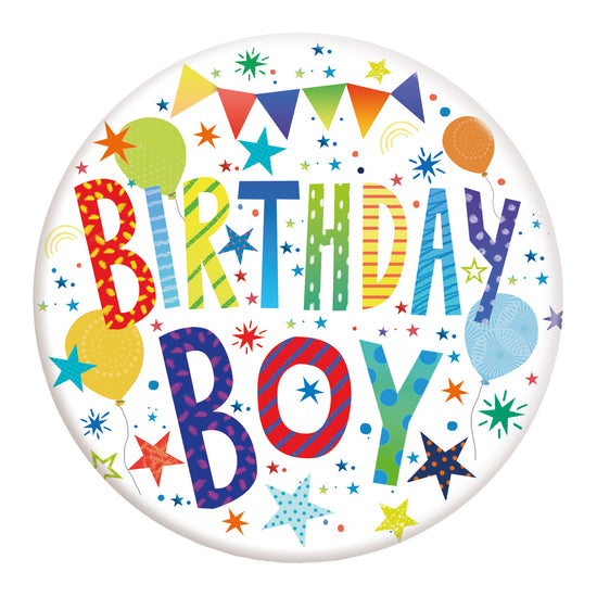 Birthday Boy Blue Jumbo Badge 150mm