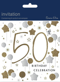 Simon Elvin Invitation 50th Birthday 6pk