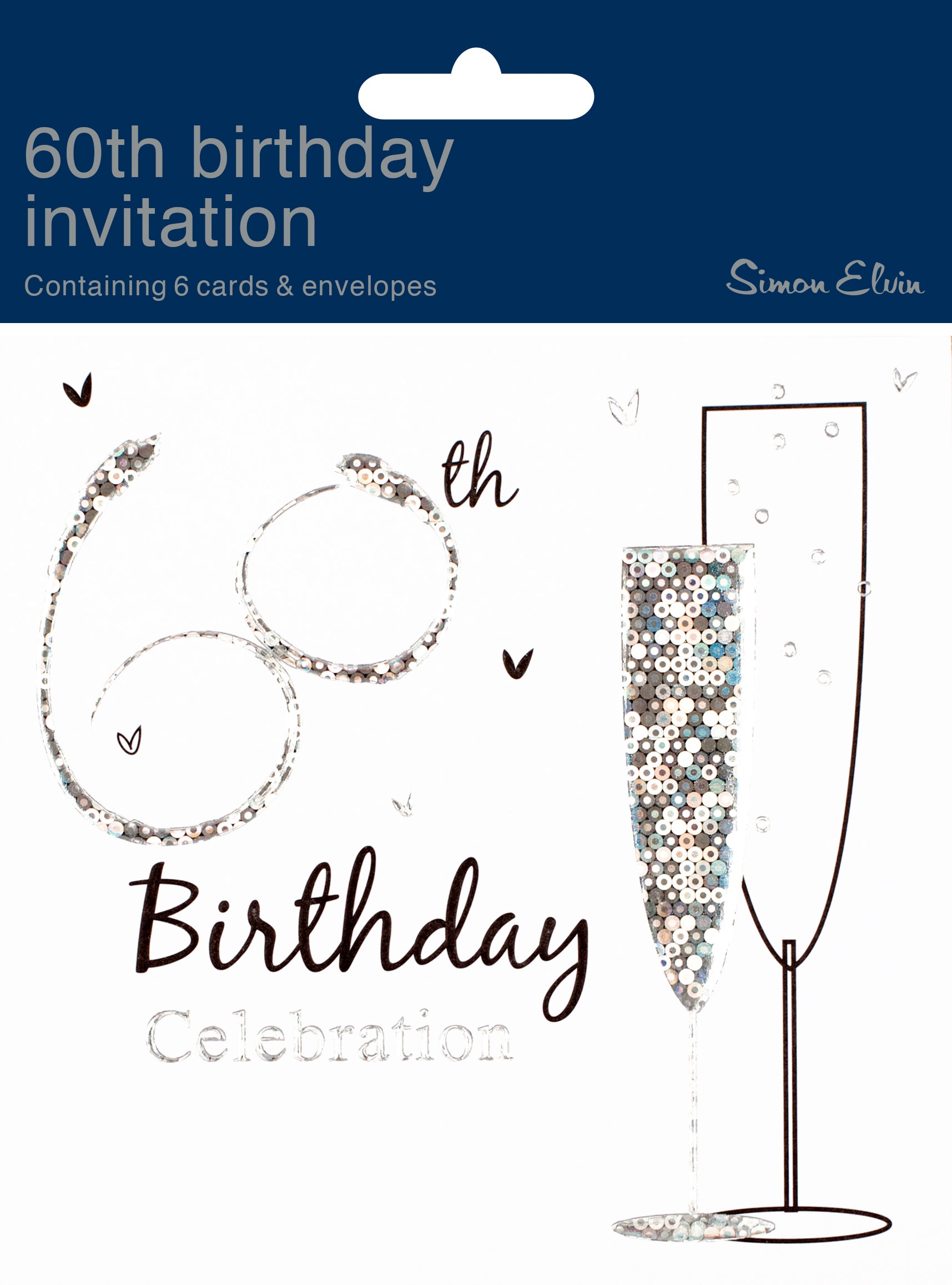 Simon Elvin Invitation 60th Birthday 6pk