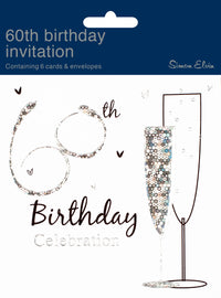 Simon Elvin Invitation 60th Birthday 6pk