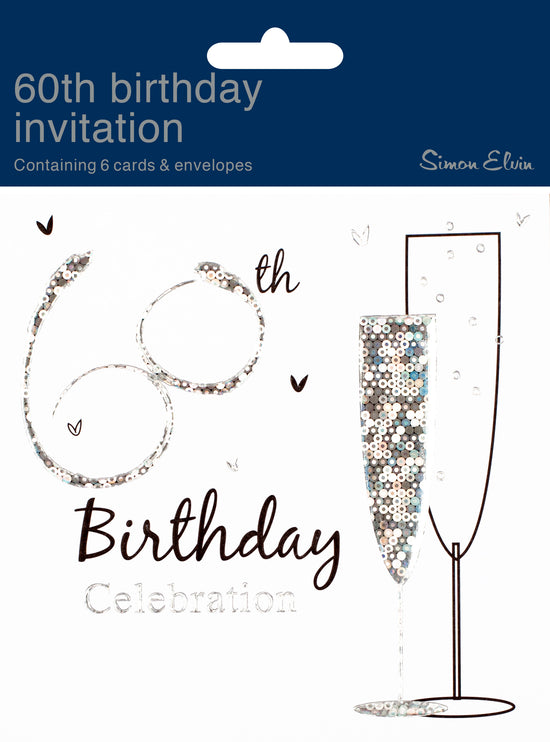 Simon Elvin Invitation 60th Birthday 6pk