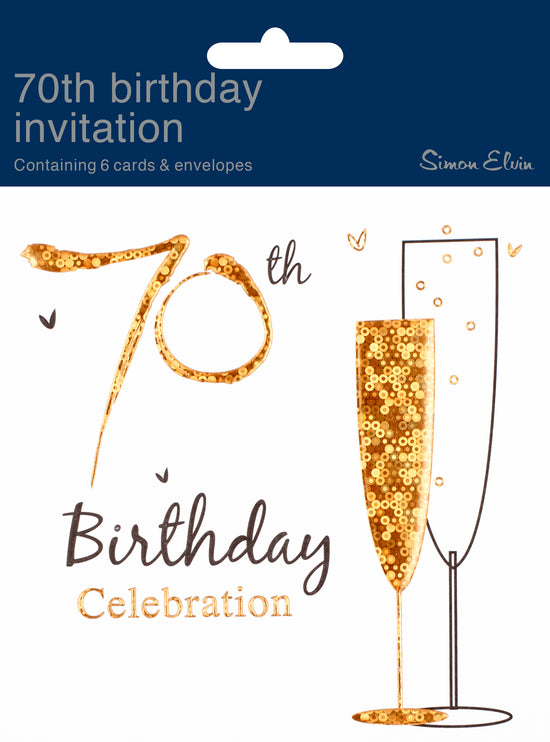 Simon Elvin Invitation 70th Birthday 6pk