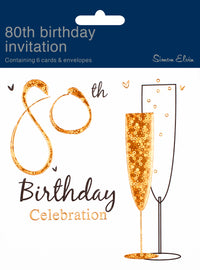 Simon Elvin Invitation 80th Birthday 6pk