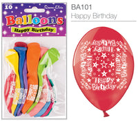 Happy Birthday 9" Latex Balloons 10pk