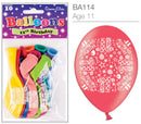 Age 11 Latex Balloons 9" 10pk