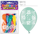 Age 12 Latex Balloons 9" 10pk
