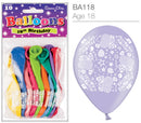 Age 18 Latex Balloons 9" 10pk