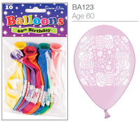 Age 60 Latex Balloons 9" 10pk