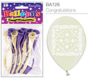 Congratulations 9" Latex Balloons 10pk