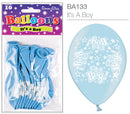 It's A Boy 9" Blue Latex Balloons 10pk