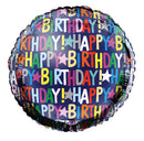 Happy Birthday 18" Words Foil Balloon