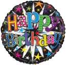 Happy Birthday 18" Star Burst Foil Balloon