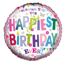 Happy Birthday 18" Bunting Foil Balloon