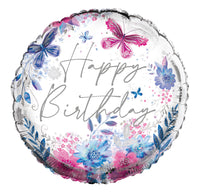 Happy Birthday Butterflies 18" Foil Balloon