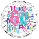Simon Elvin Age 60 Floral 18" Foil Balloon