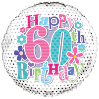 Simon Elvin Age 60 Floral 18" Foil Balloon