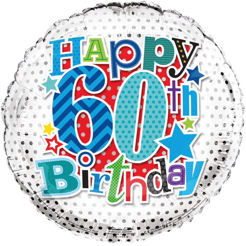 Age 60 Happy Birthday 18" Foil Balloon