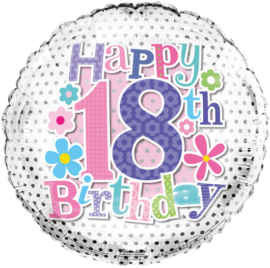 Simon Elvin Age 18 Floral 18" Foil Balloon