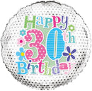 Simon Elvin Age 30 Floral 18" Foil Balloon