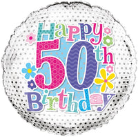 Simon Elvin Age 50 Floral 18" Foil Balloon