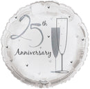 Silver Wedding Anniversary Round 18" Foil Balloon