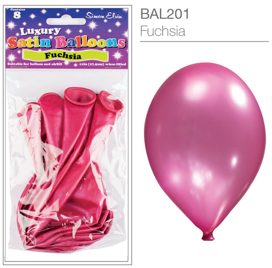 Satin Fuchsia 11" Latex Balloons 8pk